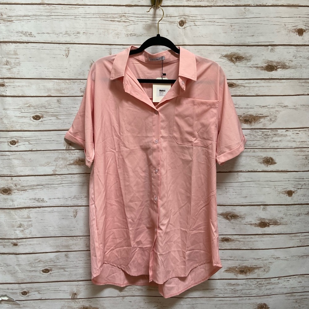 NWT Cellabie pink button up size XL